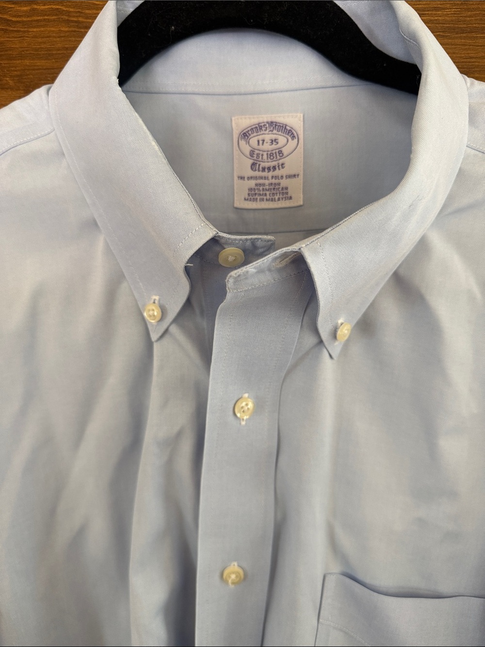 Brooks Brothers Light Blue Oxford Button-Down Dress Shirt